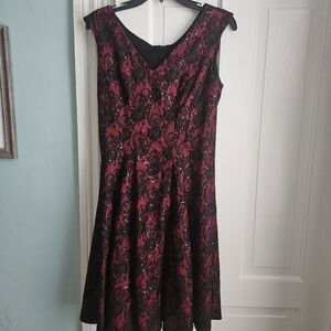 INC International Concepts Red & Black Lace Dress – Women’s 4